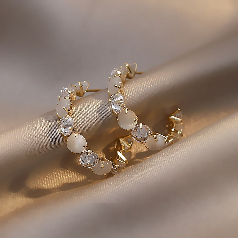 Unieke Oorbellen Set Opal Zilver Kleurrijk