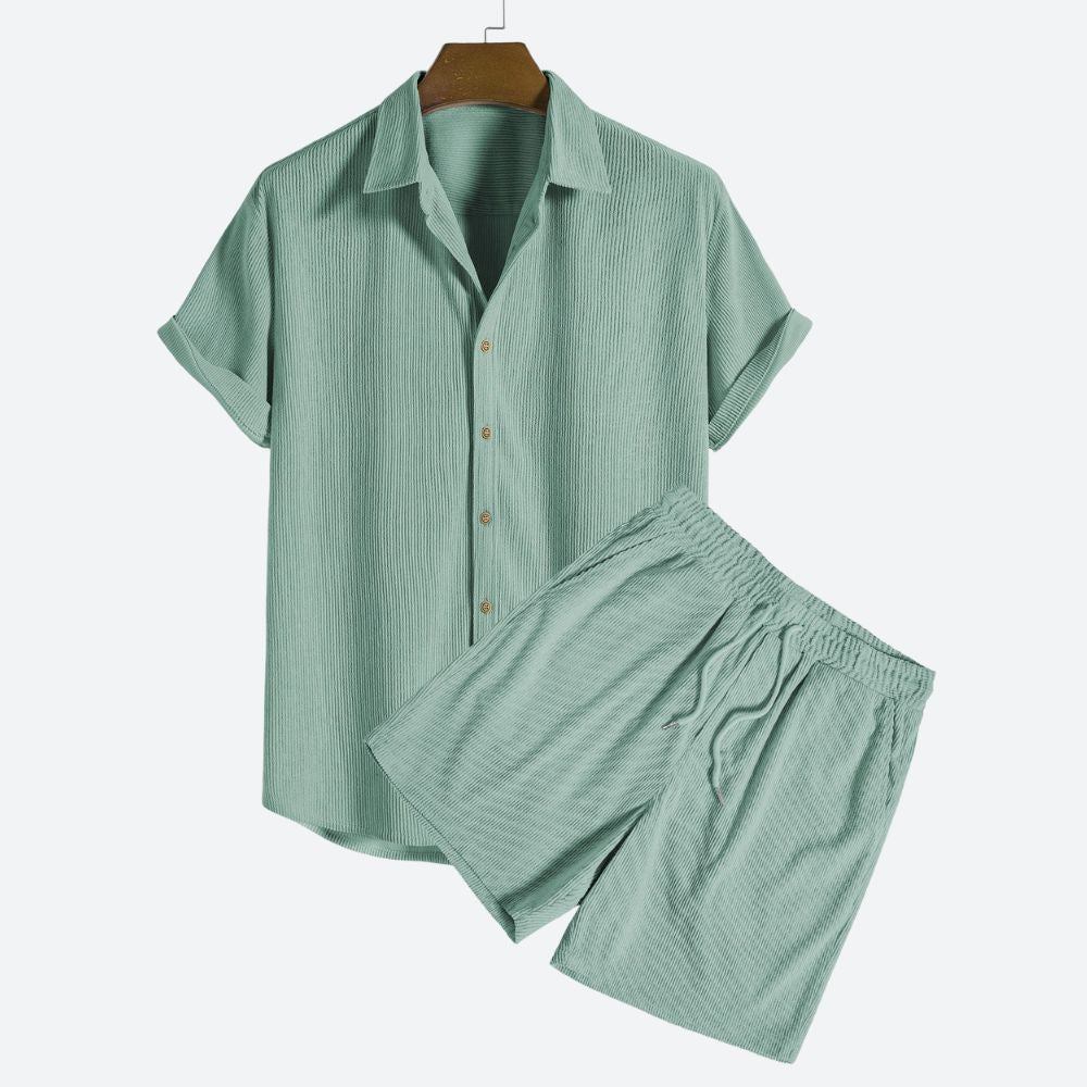 Corduroy Zomer Set voor Heren Casual Katoen