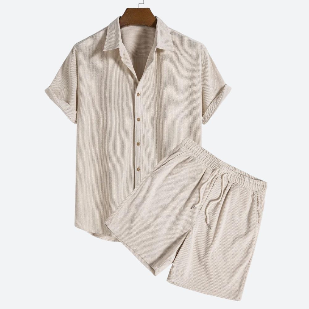 Corduroy Zomer Set voor Heren Casual Katoen - Mode Vibes