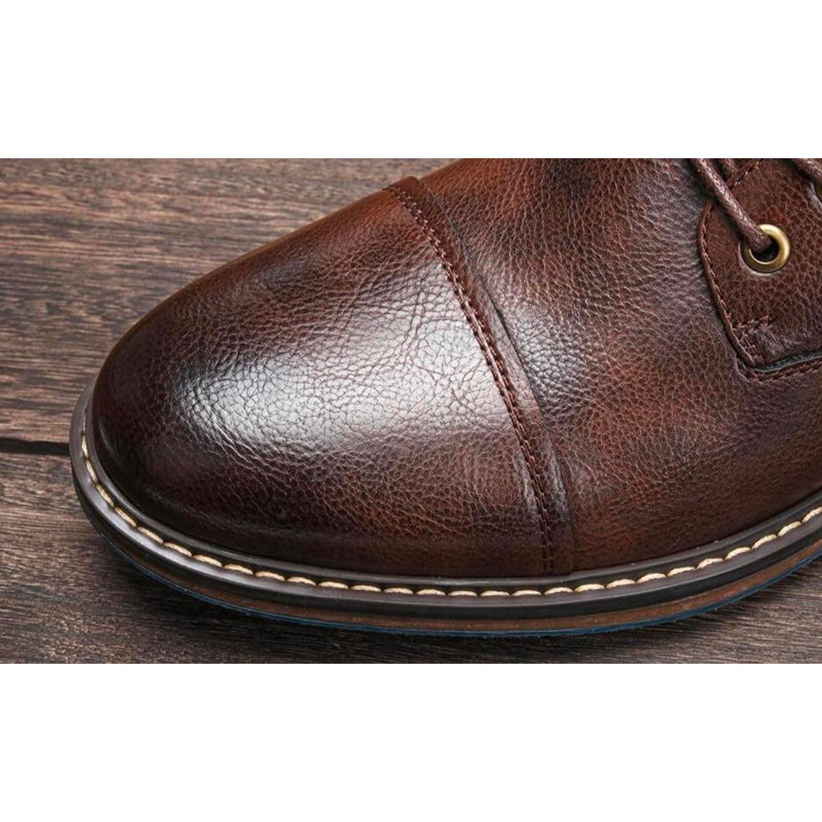 Bruine Heren Laarzen Oxford Stijl Leren