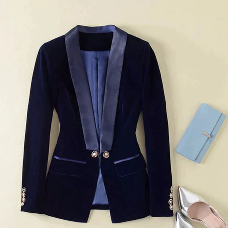 Dames Blazer Fluwelen Jas Vivienne Stijl
