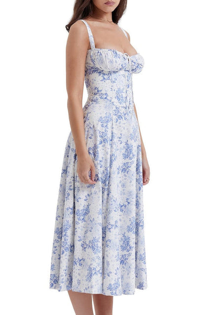 Maxi Jurk Bloemenprint Taille Vrouwelijke Stijl