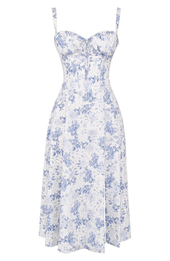 Maxi Jurk Bloemenprint Taille Vrouwelijke Stijl