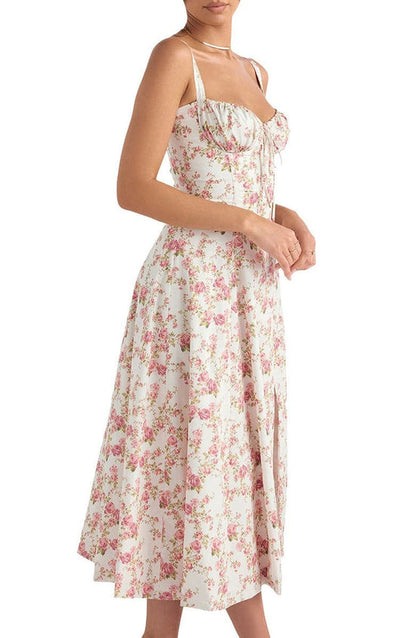 Maxi Jurk Bloemenprint Taille Vrouwelijke Stijl