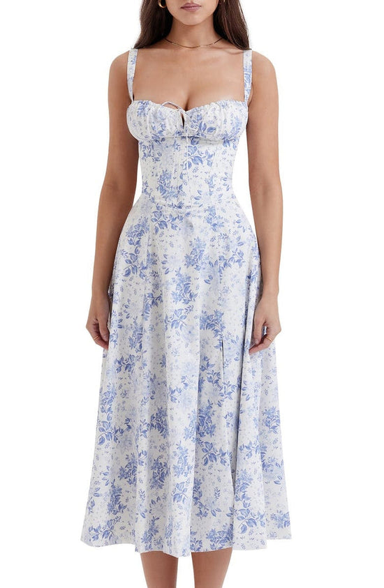 Maxi Jurk Bloemenprint Taille Vrouwelijke Stijl
