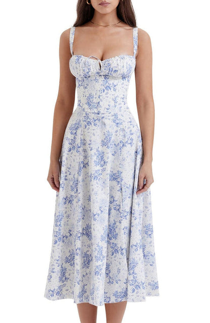 Maxi Jurk Bloemenprint Taille Vrouwelijke Stijl