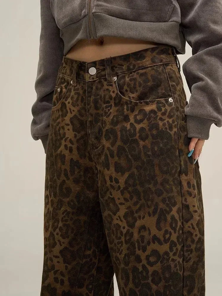 Leopard Print Jeans voor Dames