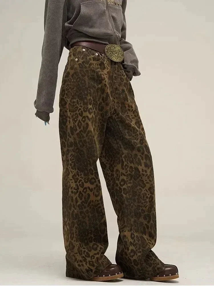 Leopard Print Jeans voor Dames