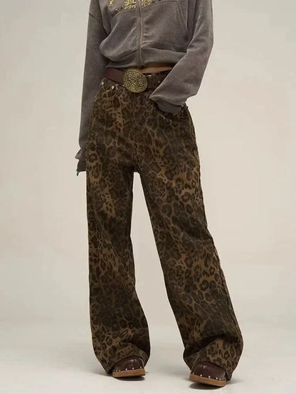 Leopard Print Jeans voor Dames