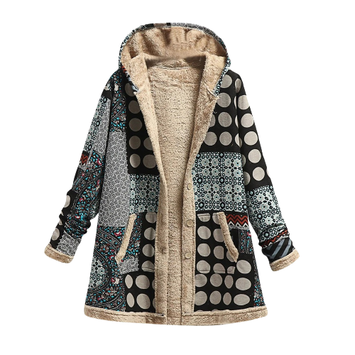 Dames Winterjas Patchwork Warm en Stijlvol