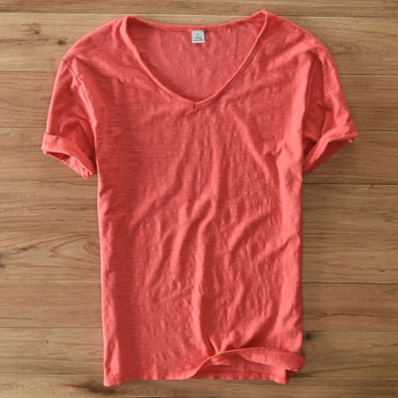 Linnen Heren Shirt V-Hals Luchtig Zomerse Stijl