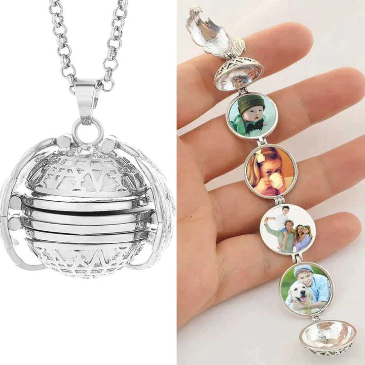 Foto Medaillon Ketting 4 Lagen Zilverkleurig Persoonlijk - Mode Vibes