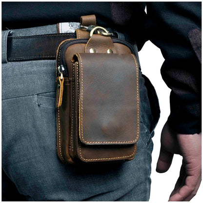 Leren Heuptas voor Mannen met Bescherming - Mode Vibes