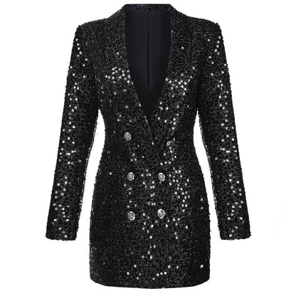 Blazer Jurk met Pailletten Glitter Feestjurk
