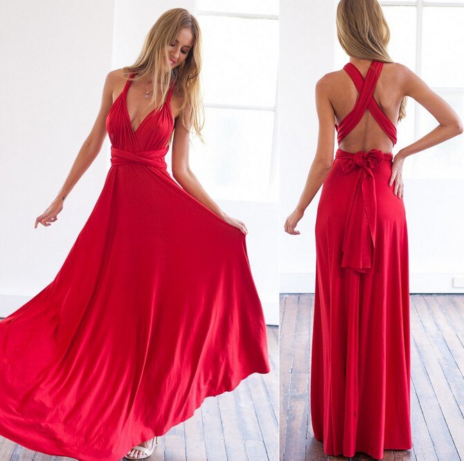 Vrouwelijke Lange Jurk Meerdere Stijlen Elegante Look