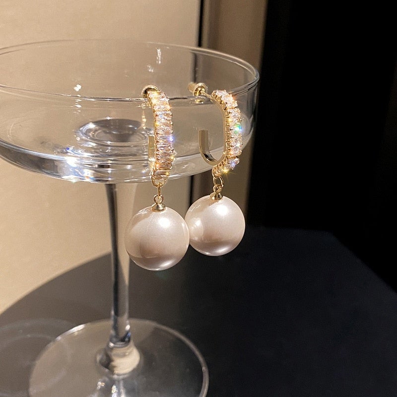 Parel Oorbellen met Zirkonia Elegante Luxe Look