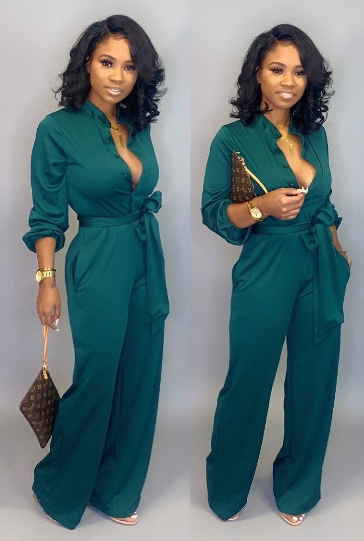 Lange Mouwen Jumpsuit Stijlvol Elegante Look - Mode Vibes
