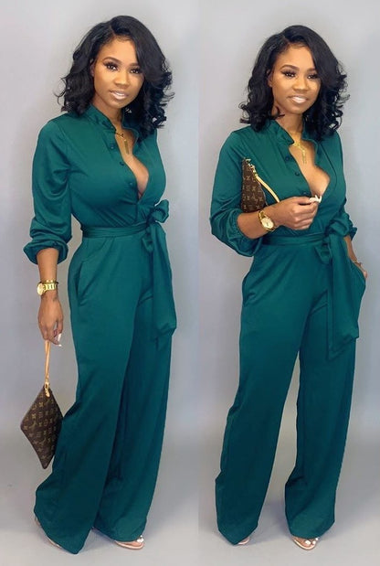 Lange Mouwen Jumpsuit Stijlvol Elegante Look - Mode Vibes