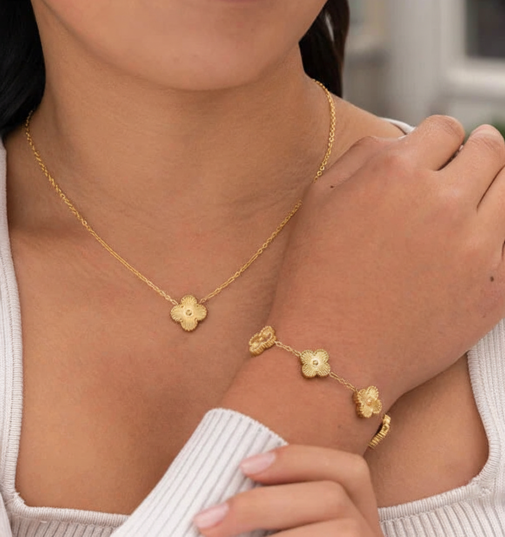 Klassieke Halsketting en Oorbellen Set Zilver - Mode Vibes