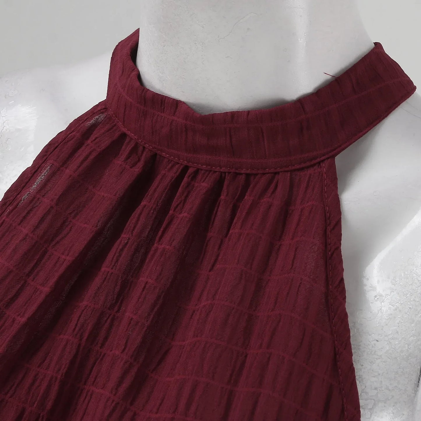 Mouwloze Zomerjurk met Bladzoom van Belleza Moda