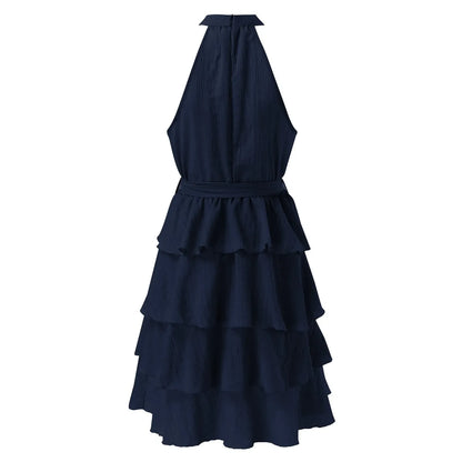 Mouwloze Zomerjurk met Bladzoom van Belleza Moda