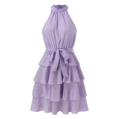 Mouwloze Zomerjurk met Bladzoom van Belleza Moda