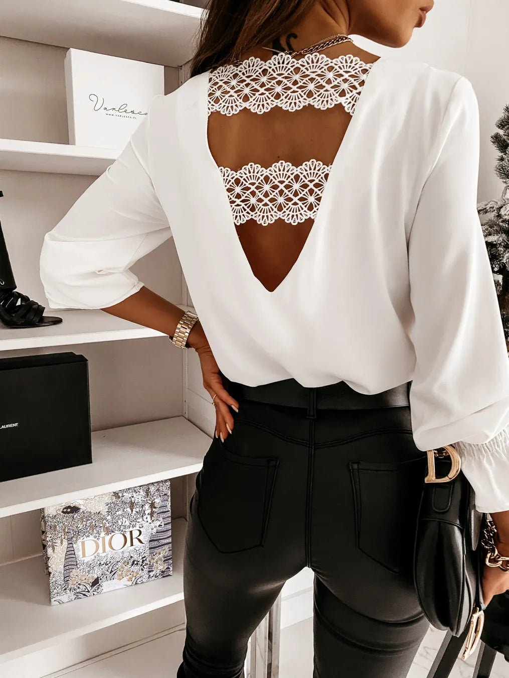 Vrouwelijke Kanten Top Elegante Jurk Blouse - Mode Vibes