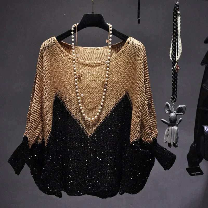 Glitter Trui met Pailletten voor Vrouw - Mode Vibes