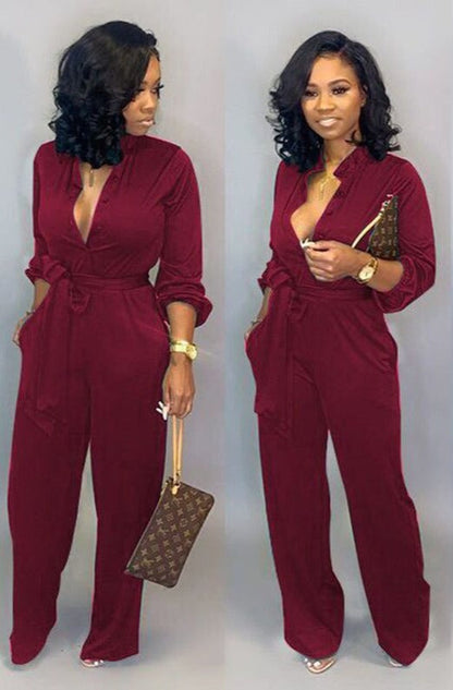 Lange Mouwen Jumpsuit Stijlvol Elegante Look