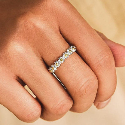 Zilveren Bloem Ring voor Vrouw Aylin Stijl