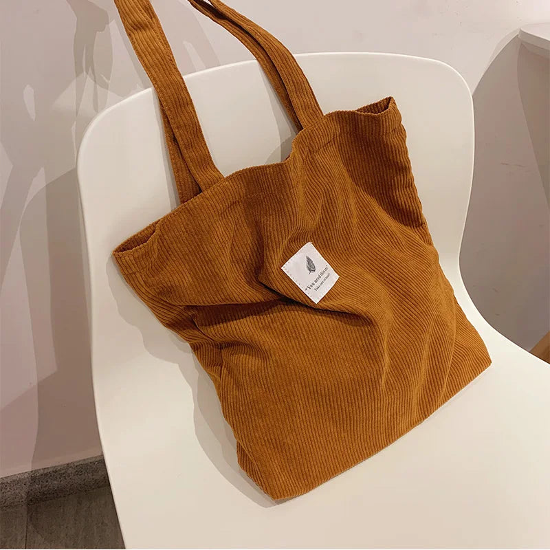 Elegante Corduroy Chic Handtas