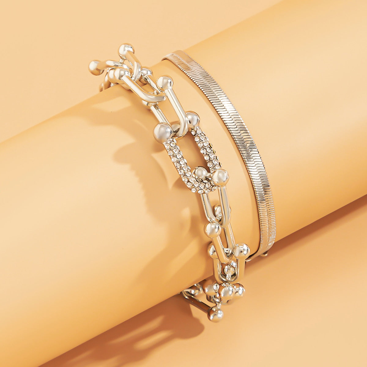 Gouden en Zilveren Armband Set 2-delig
