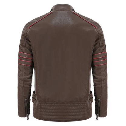 Heren Leren Bikerjack Tobias-Jan Leer Motorjack