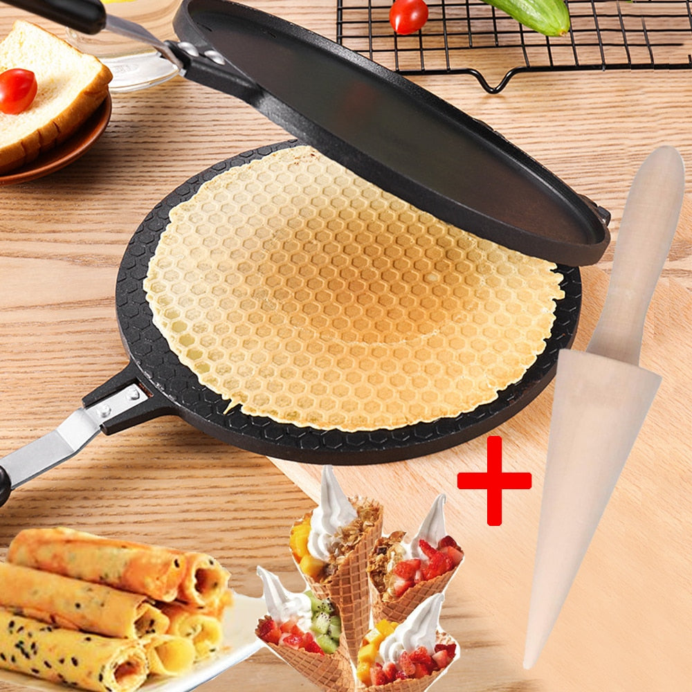 Wafelijzer Koekenpan voor Wafels en Omeletten