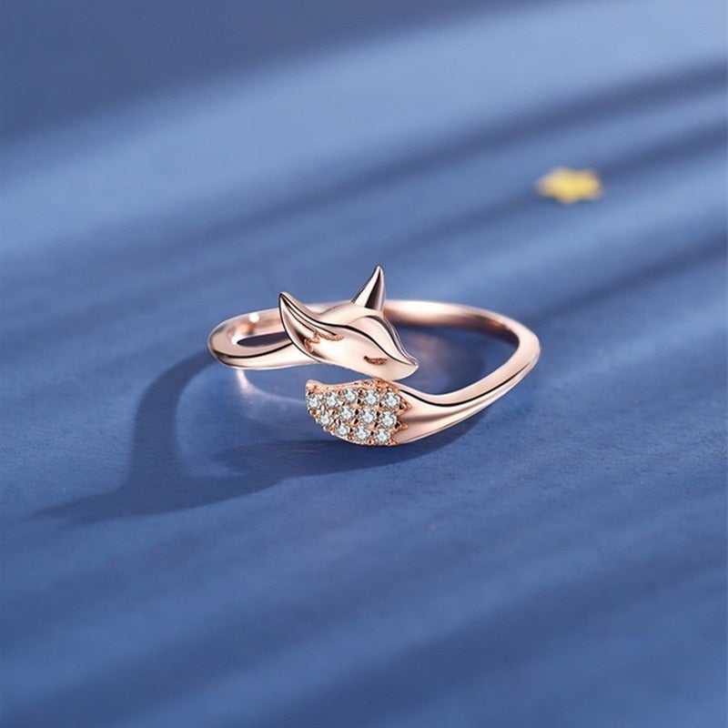Vossen Ring Rosé Zilveren Sieraden Set 2x - Mode Vibes