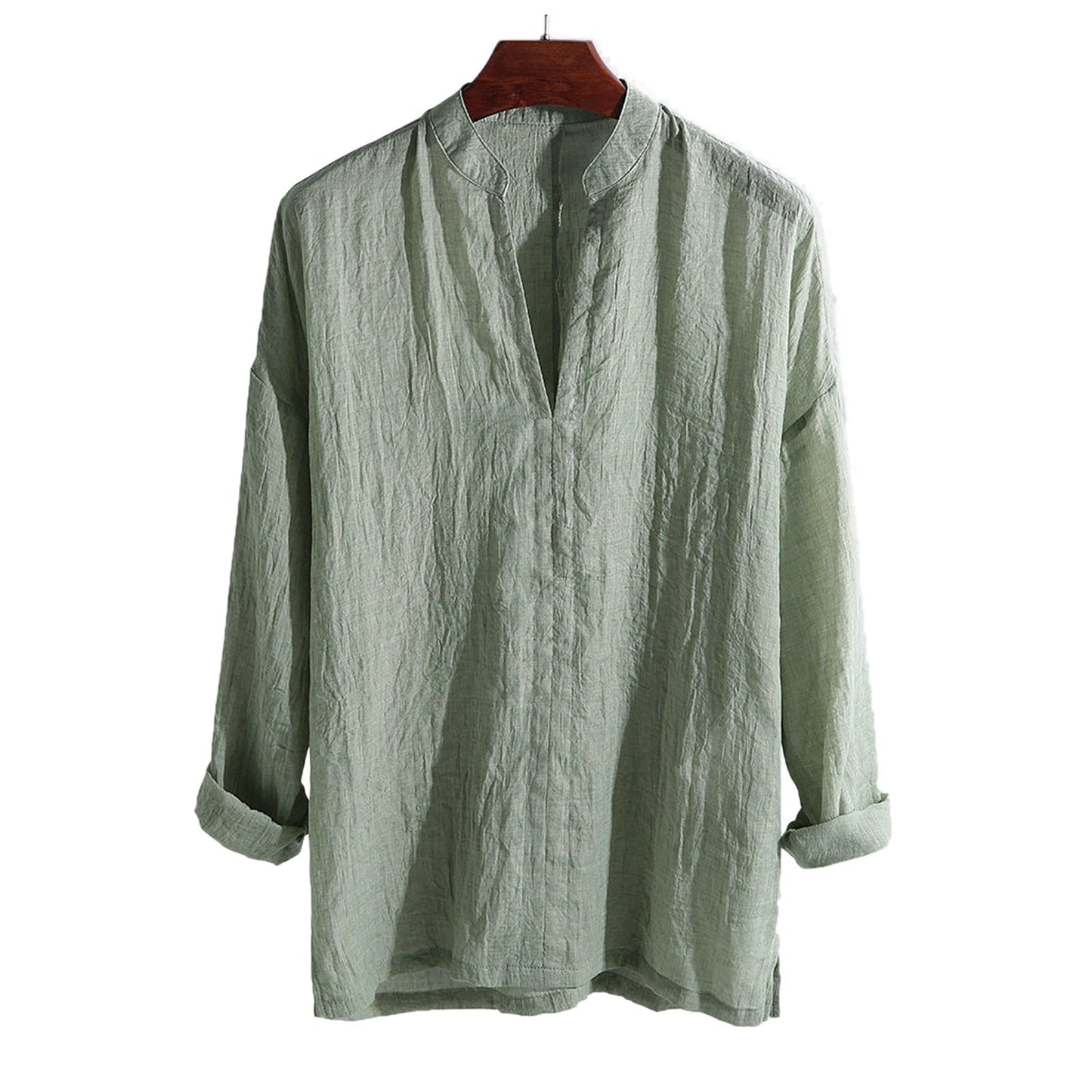 Linnen Shirt Heren Zomer Stijlvol Blauw