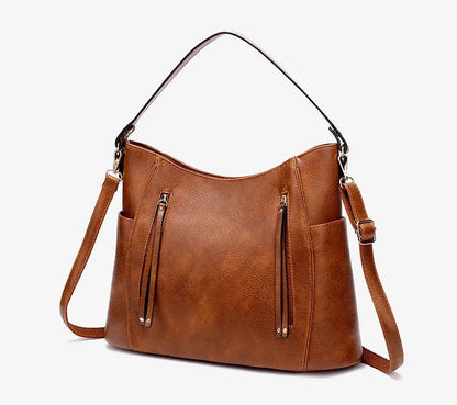 Vintage Lederen Dameshandtas Olive Groen - Mode Vibes