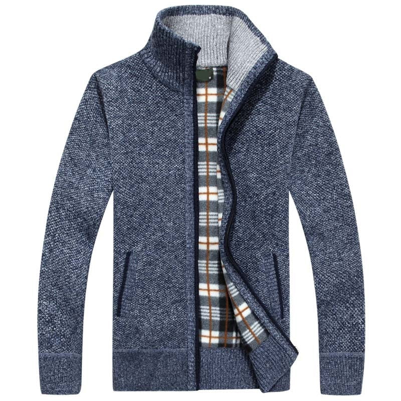 Gebreid Vest met Rits voor Heren Warm Gevoerd
