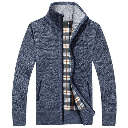Gebreid Vest met Rits voor Heren Warm Gevoerd