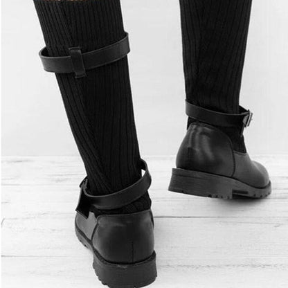 Dames Leren Laarzen Warm Gebreid Wol Winter