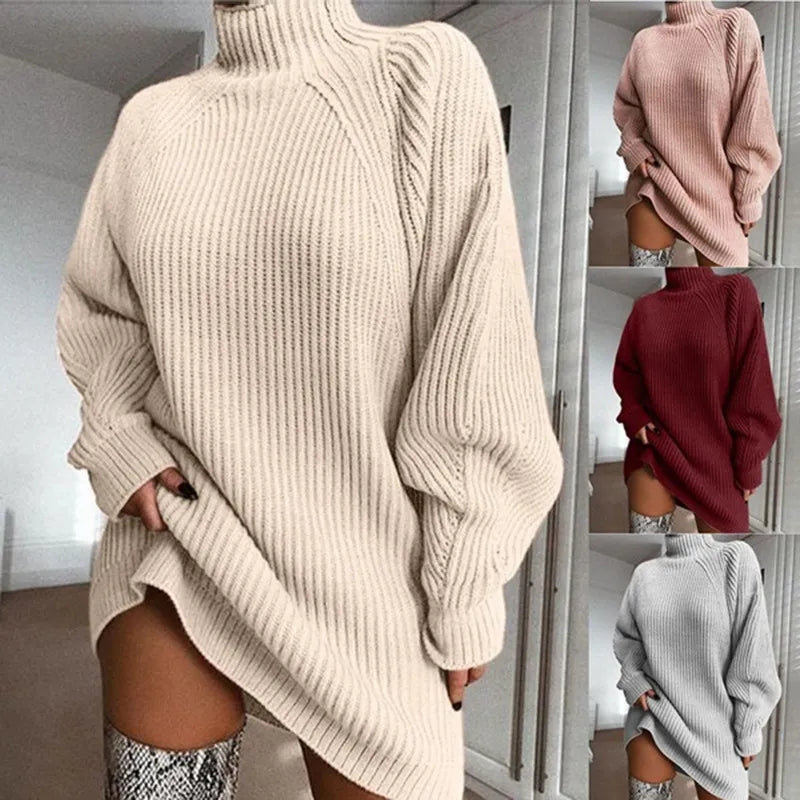 Comfortabele Coltrui Jurk Celeste Zacht en Warm - Mode Vibes