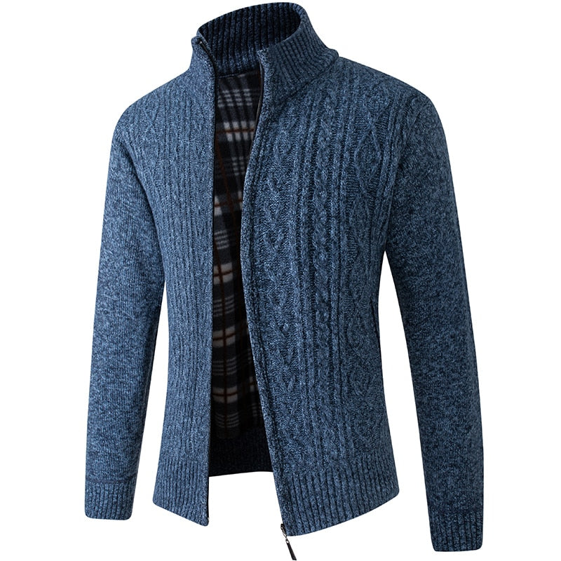 Gebreid Vest met Rits voor Heren Warm Gevoerd