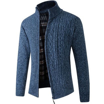Gebreid Vest met Rits voor Heren Warm Gevoerd