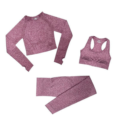 Vrouwelijke Sportset 3-delig Fitness Outfit