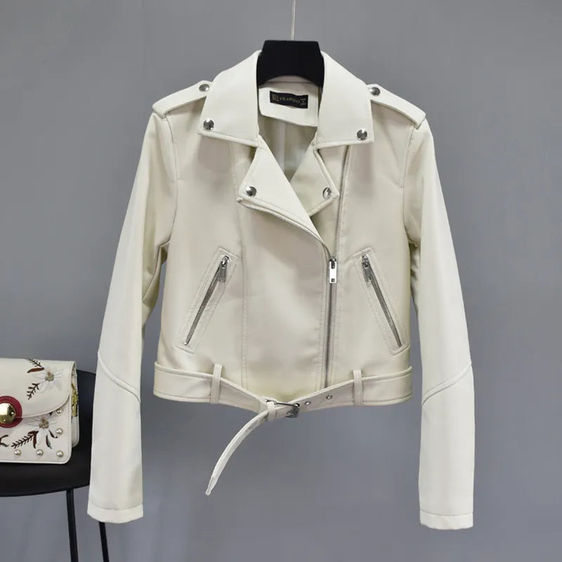 Veganistisch Leren Jasje Dames Jacket Synthetisch Leer