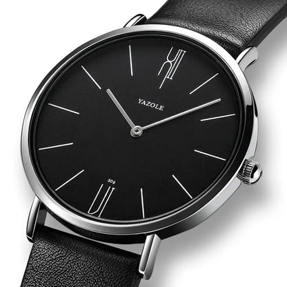 Heren Horloge Stijlvol Leerband Zwart