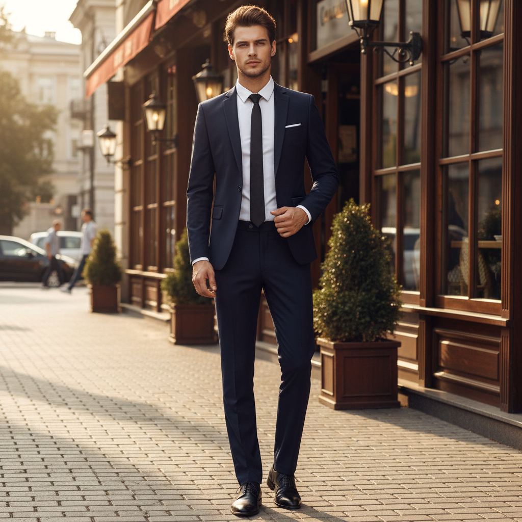 Heidi | Elegante Completo Uomo Slim Fit – Giacca e Pantaloni in Viscosa per Occasioni Speciali 0