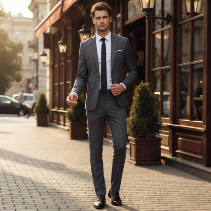 Heidi | Elegante Completo Uomo Slim Fit – Giacca e Pantaloni in Viscosa per Occasioni Speciali 3