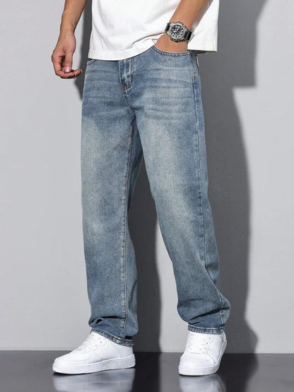 Heren Jeans Straight Leg Comfortabel - Mode Vibes