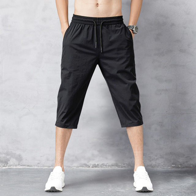Heren Joggingbroek 3/4 Lengte Zwart Sportief